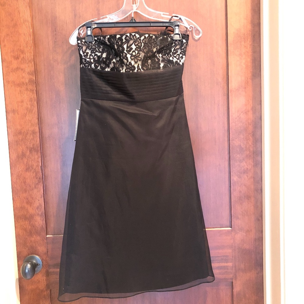 Black and White Strapless Dress, Lace-detail